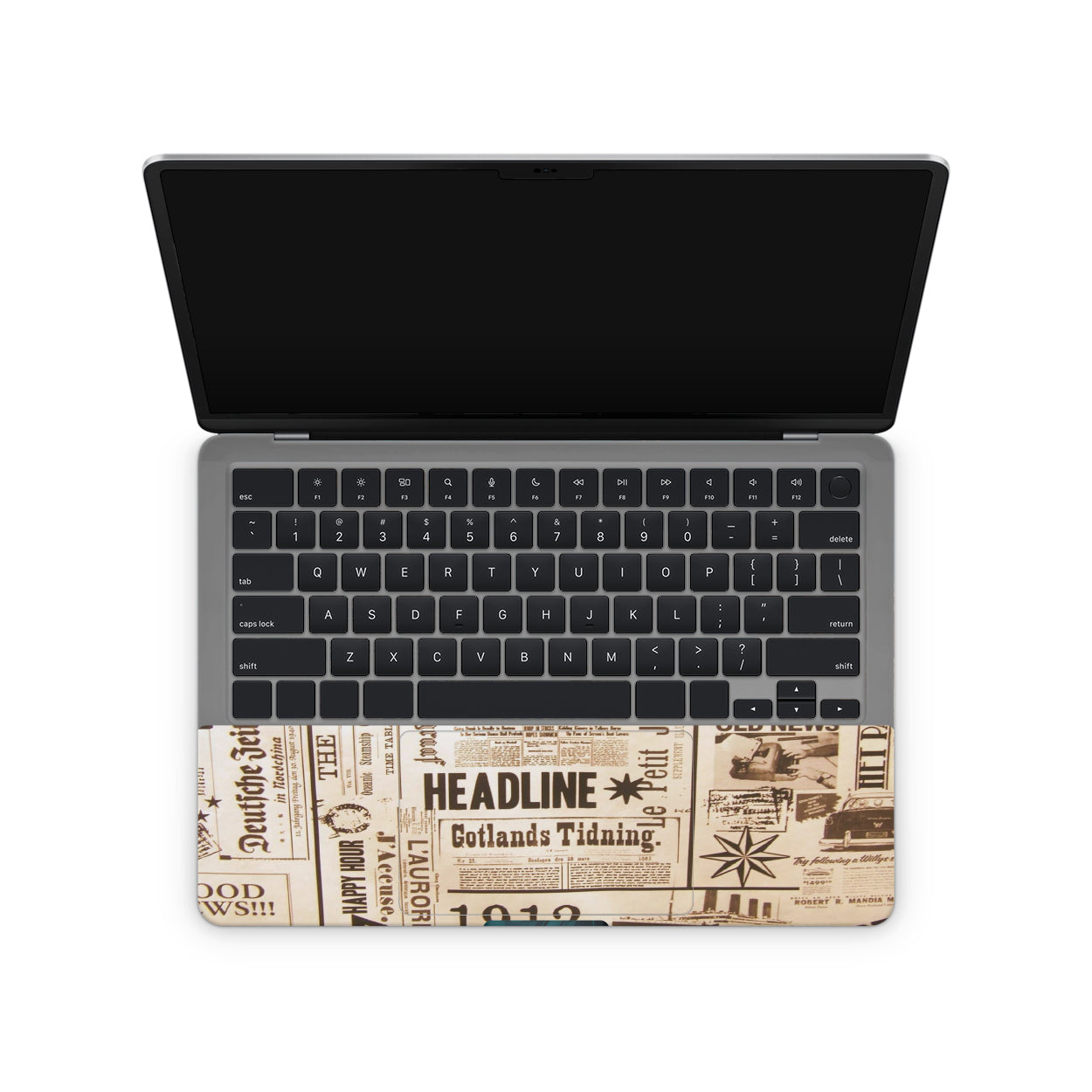 Aesthetic Newspaper Laptop Skins touchpad panel