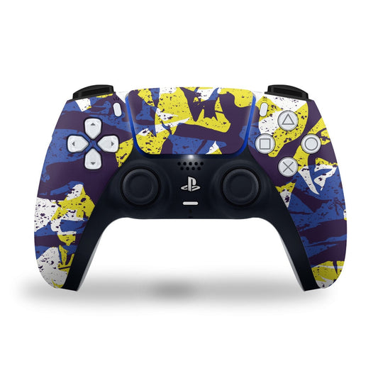 PS5 Bluish Yellowish Camouflag Controller Skin 2x - controller skins