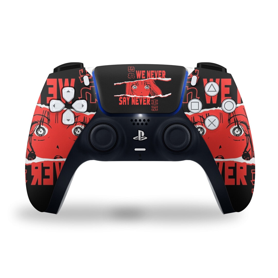 PS5 Costume Red Anime Controller Skins 2x - controller skins