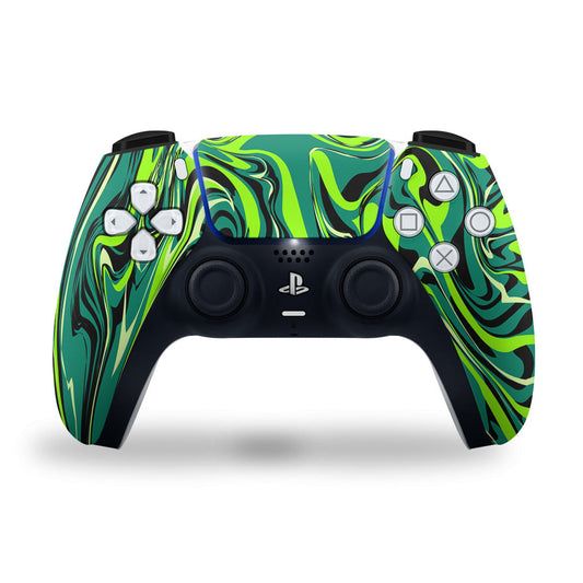 PS5 Green Marbling controller skins 2x - controller skins