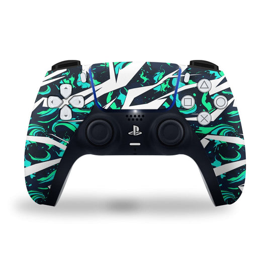 PS5 Light Greenish Camouflag Controller Skin 2x - controller skins