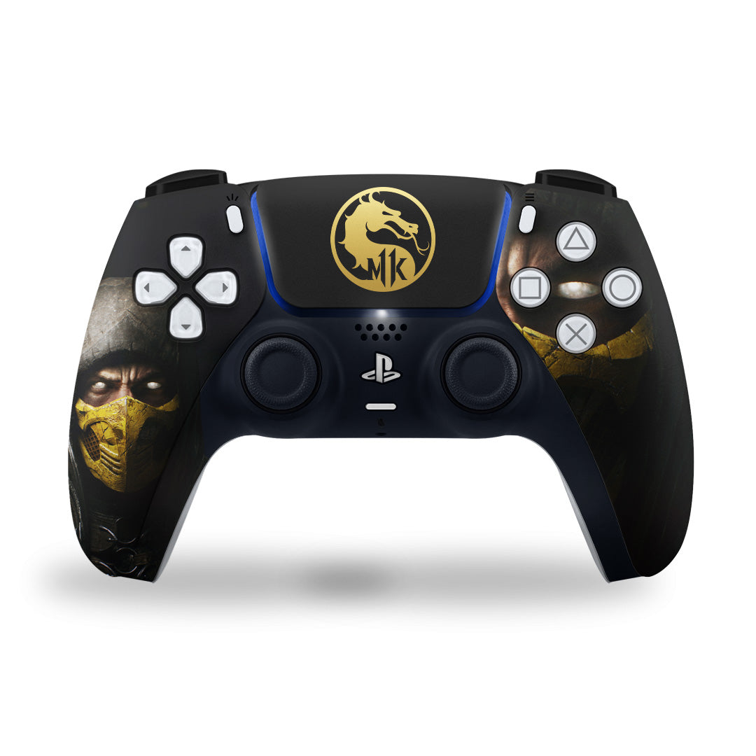 PS5 Mortal Kombat Scorpion theme controller skins 2x - controller skins