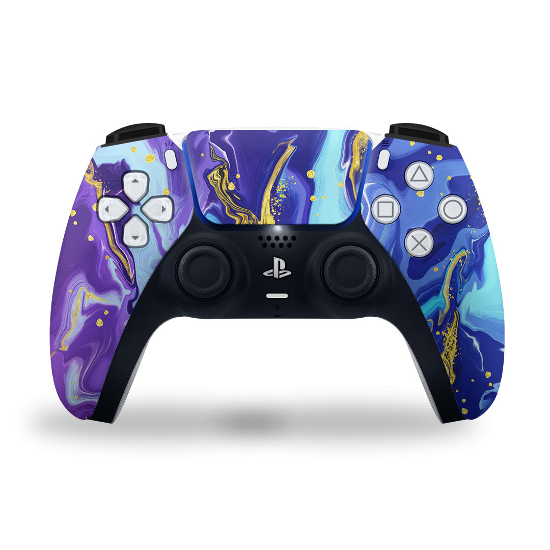 PS5 neon gold marbling controller skins - controller skins