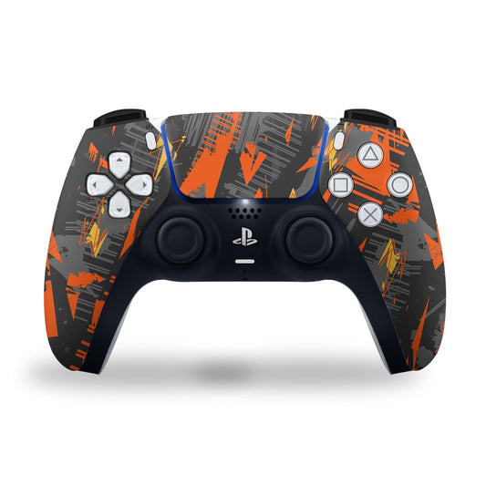 PS5 Orange Camouflag Controller Skin 2x - controller skins