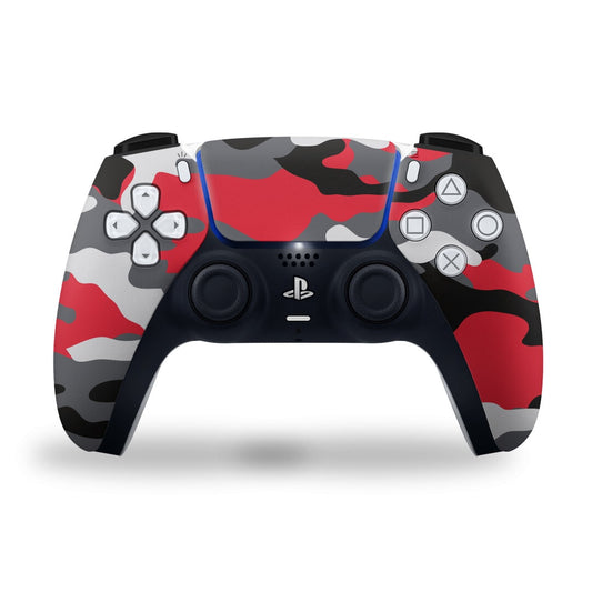 PS5 Red Camouflag Controller Skin 2x - controller skins