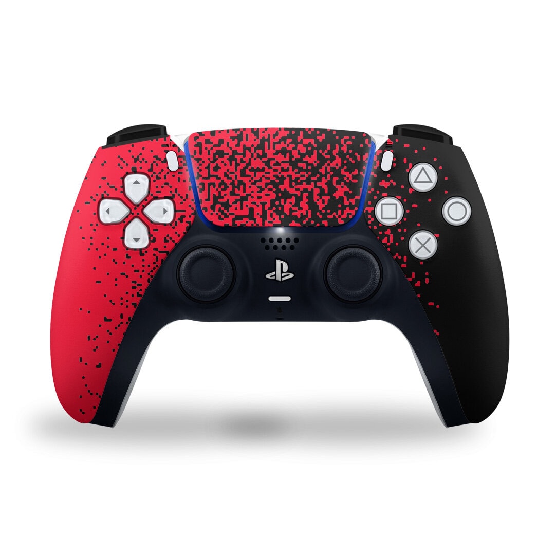 PS5 Red Pixels Camouflag Controller Skin 2x - controller skins