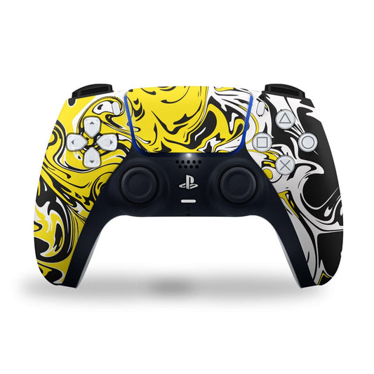 PS5 Yellow Marble Camouflag Controller Skin 2x - controller skins