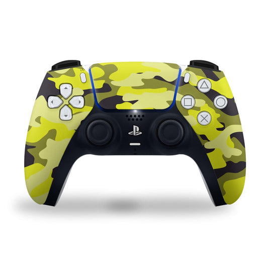 PS5 Yellow Military Camouflag Controller Skin 2x - controller skins