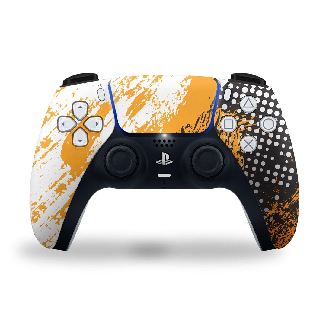 PS5 Yellow Texture Camouflag Controller Skin 2x - controller skins