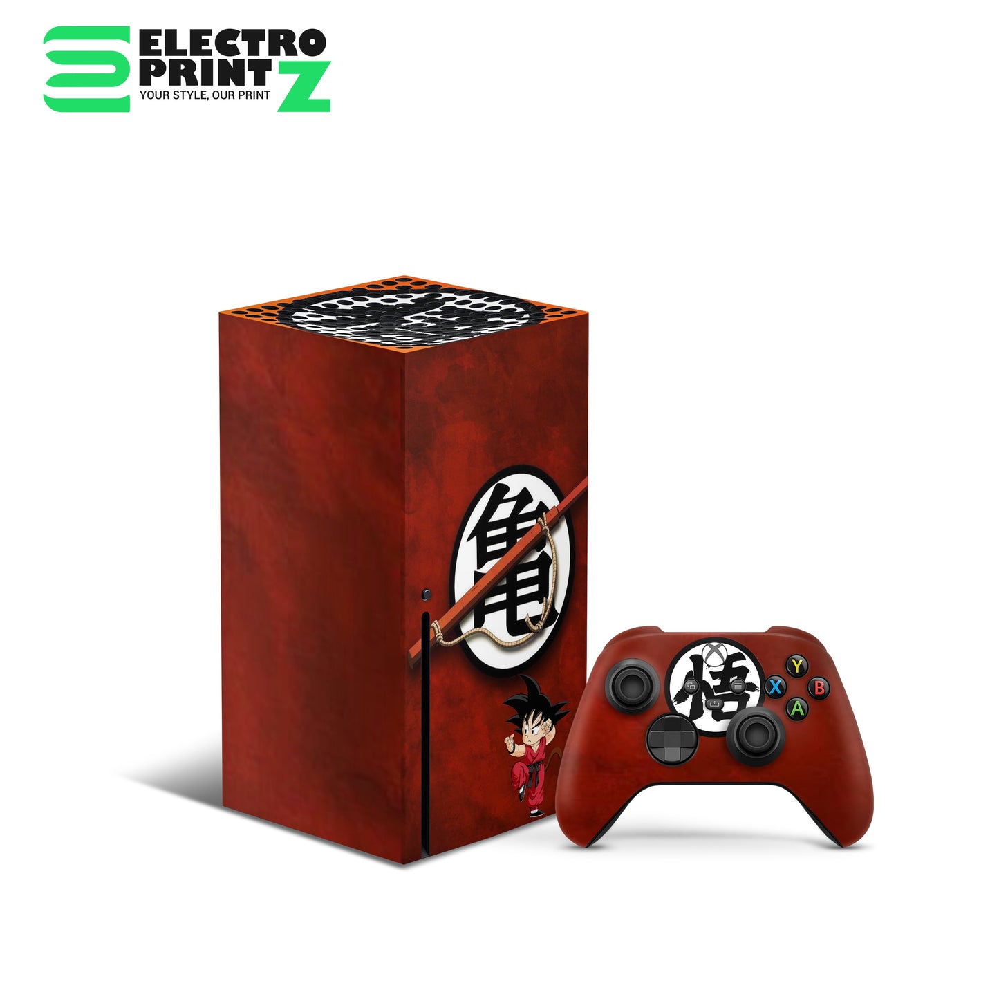 Red Theme Dragon Ball Z Xbox Series X skins design - Combo