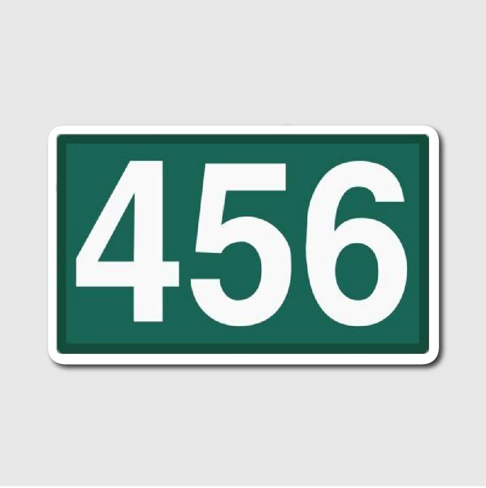 Squid Game Player 456 Tag Sticker