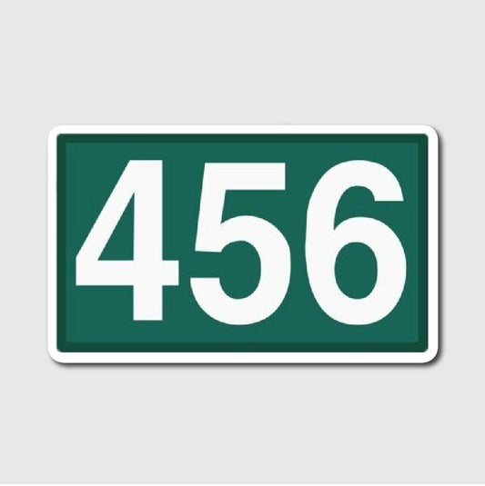 Squid Game Player 456 Tag Sticker