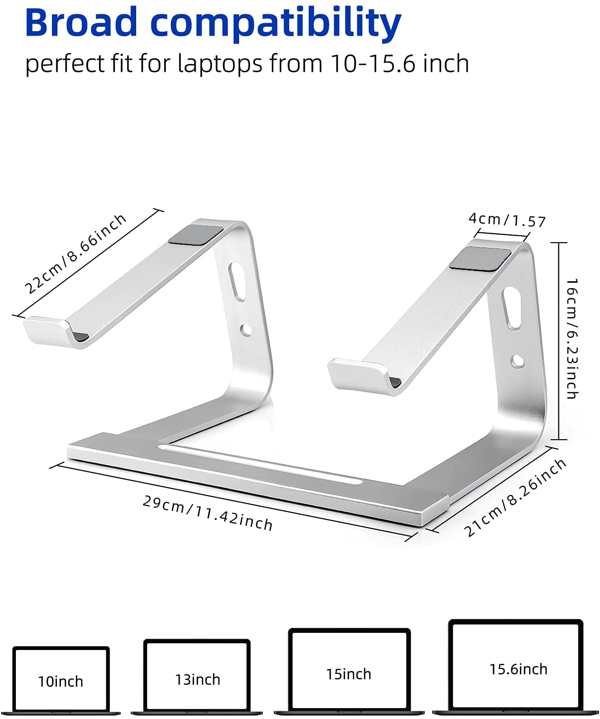 TechEase Laptop Pro Stand: Aluminum Riser for MacBook Dell XPS 10-17’’ Laptops - default - Gadget