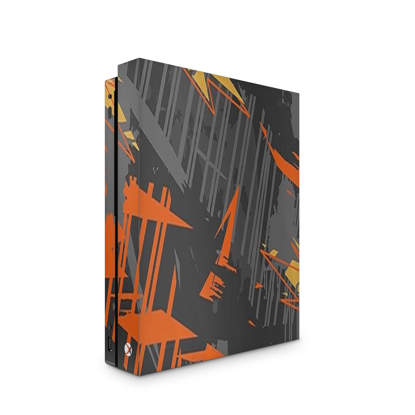 orange-and-black--camo-pattern-xbox-one-decals/wraps