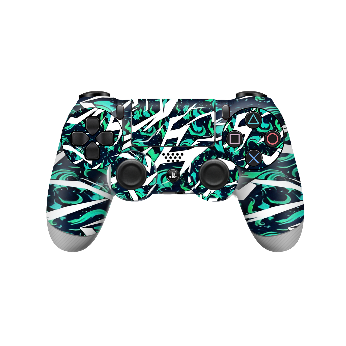 Ps4-white-and-cyan-vector-2x-controller-skins/decals