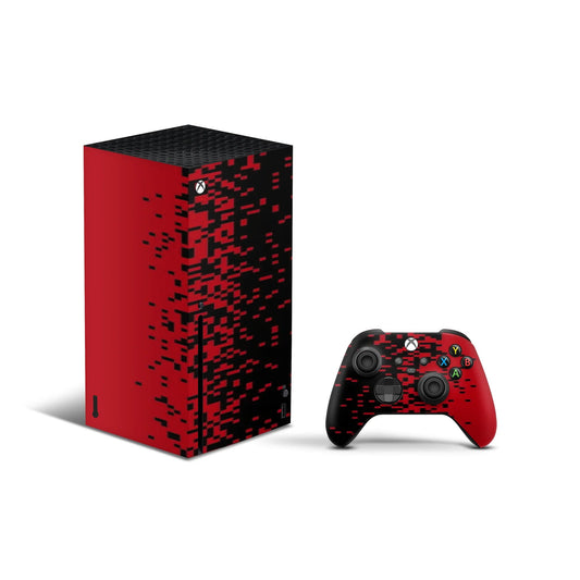 xbox series x skin abstract red pixels pattern